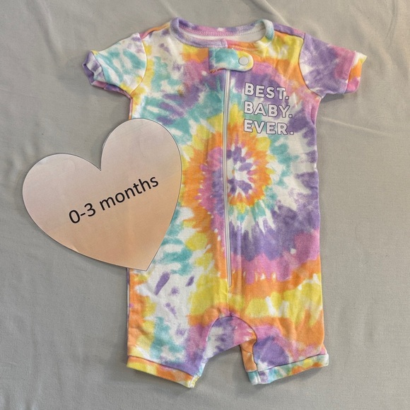 The Children's Place Other - The Children’s Place - Newborn  tye died short sleeve shorts romper. 0-3…